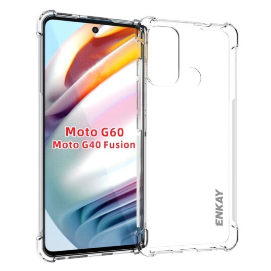 Enkay Motorola Moto G60 Enkay Anti-Slip Shockproof Deksel - Gjennomsiktig