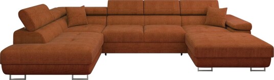 Gabina Sofa med Divan og Sjeselong 4 seter   Oransje