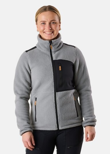 Swedemount Nordkap Pile Jacket W Lt Grey/Black 40 Fleecetrøyer