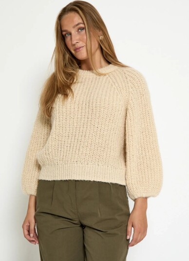 Peppercorn Pcjette Grs Knit Pullover   Cream   M