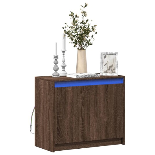 Skjenk med LED brun eik 72x34x61 cm konstruert tre 8721102967443