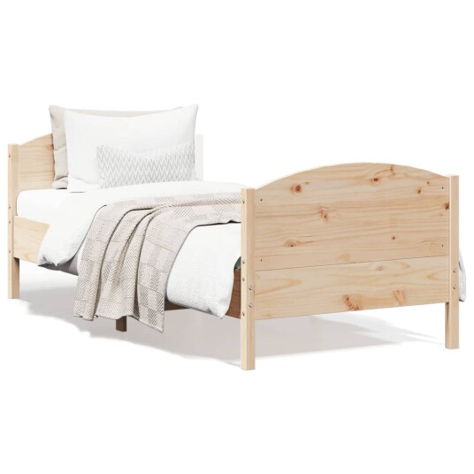 vidaXL Sengeramme med hodegavl 90x190 cm heltre furu 8721012427679