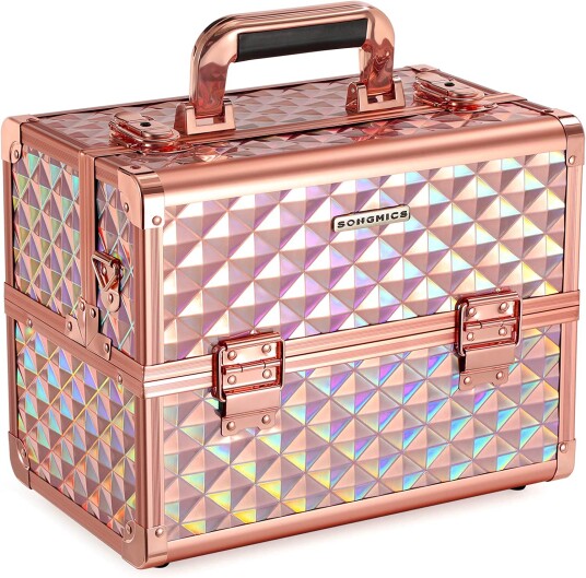 Sminkeoppbevaring Aluminium 30 x 24 x 19 cm Laser Rose Gold