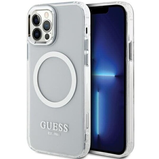 Guess Guhmp12mhtrms Iphone 12/12 Pro 6.1" Sidabrinė/Sidabrinis Hard Case Metal Outline Magsafe