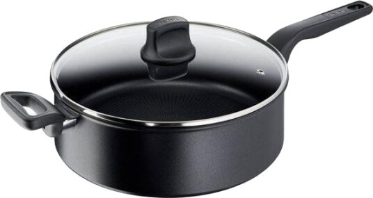 Tefal Hard Titanium Pro sautepanne 28 cm m/ lokk svart Tefal Hard Titanium Pro sautepanne 28 cm m/ lokk svart