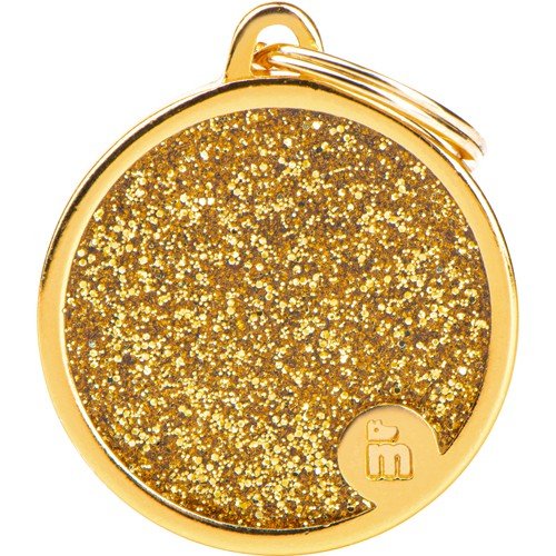 Myfamily Shine Circle Glitter Id Tag Gull