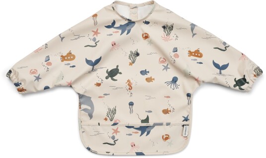 LIEWOOD Merle Cape Smekke i Resirkulert Polyester med Havdyr Trykk Sandy
