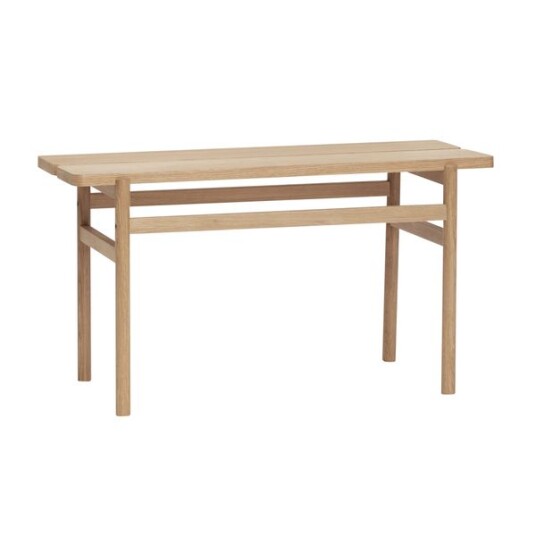 Hübsch benk m / pute 2 skuffer eik natur / grå FSC.