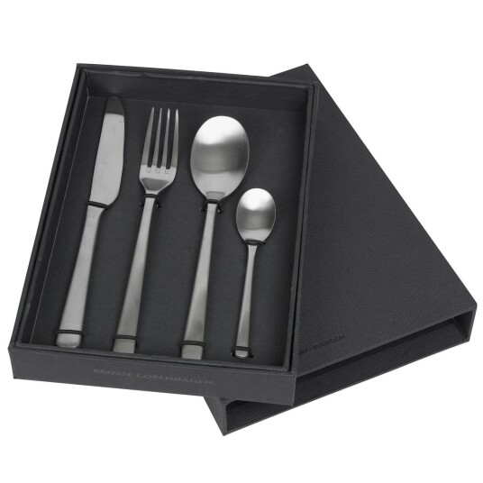 Broste Copenhagen Hune bestikk 4 deler Brushed satin
