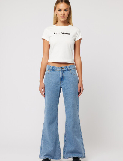 ABRAND 99 Low Baggy Flare Gigi Mid Blue - Blue - 29