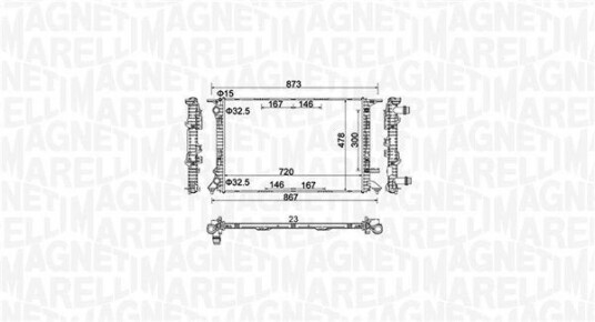 Radiator MAGNETI MARELLI 350213152100 Radiator MAGNETI MARELLI 350213152100