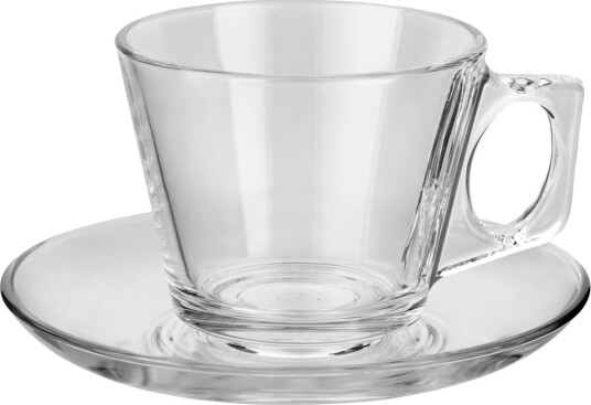 Pasabahçe Espressokopp med skål Vela; 8cl, 6x5.5 cm ØxH; Transparent; 12 Stykk / Forpakning