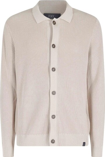 Fay, Herre, Strikkevarer, Beige, L,