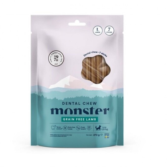 Monster Pet Food Monster Dog Dental Chew Lamb Large (7Pcs)