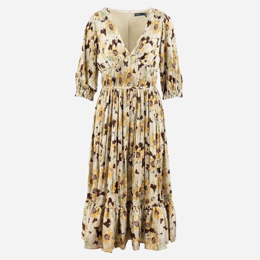 Ralph Lauren Ls Ltiti Dr-Long Sleeve-Cocktail Dress 1332 Spring Buttercup Floral