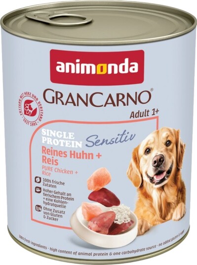 Animonda Grancarno Våtfôr Adult Single Protein Sensitiv & Ris Kylling 6 X 800 G