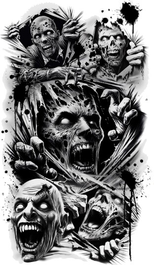 Fiestas Guirca Tatovering Zombie 15942
