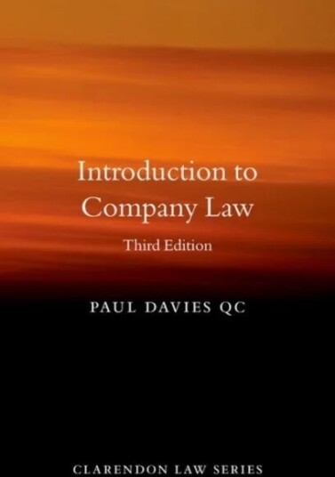 Introduction To Company Law Av Paul (Senior Research Fellow Senior Research Fellow Harris Manchester College Oxford) Davies