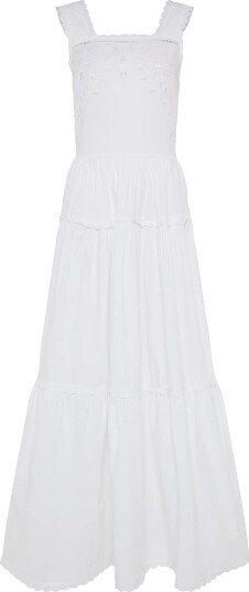 Stella Nova Embroidery Anglaise Maxi Strap Dres White 34