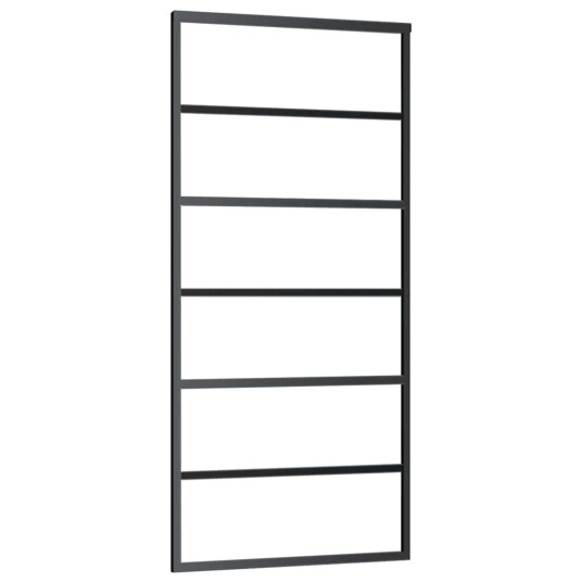 vidaXL Skyvedør med monteringssett svart 90x205 cm ESG-glass