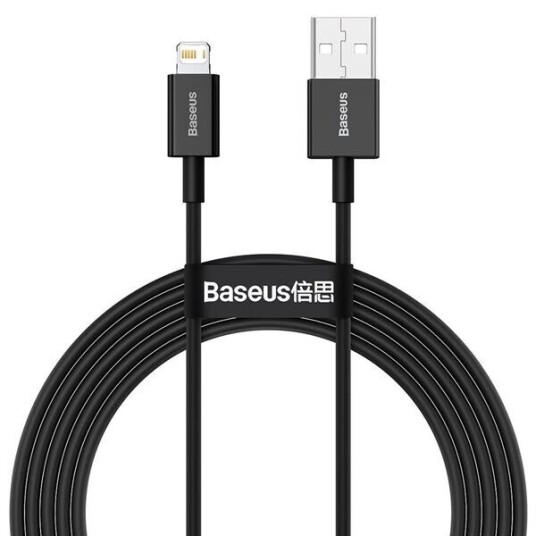 Baseus Superior Series 2m Lightning Kabel 2.4A Sort Baseus Superior Series 2m Lightning Kabel 2.4A Sort