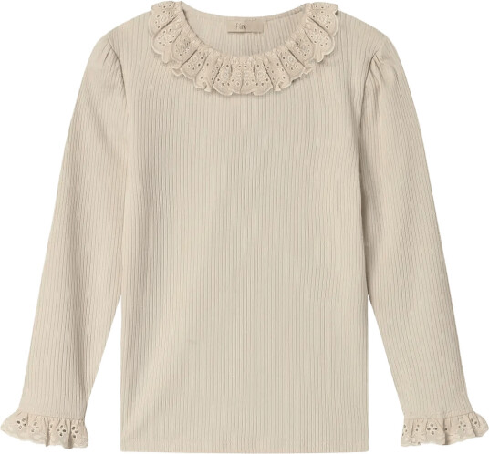 Fliink Kenna Lace Ls Blouse Beige 80