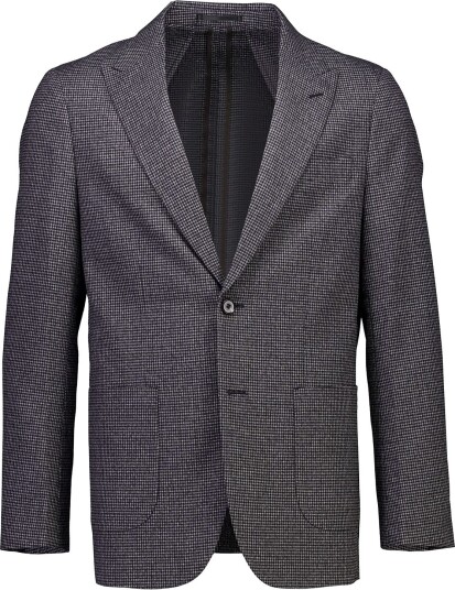 Lindbergh Black Dobby Check Superflex Unstructured Blazer Brown 48
