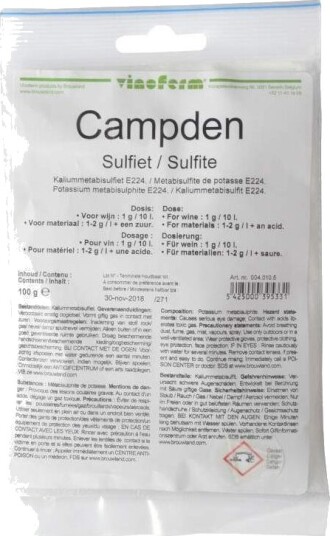 Vinoferm Campden 100g sulfitt Vinoferm Campden 100g sulfitt