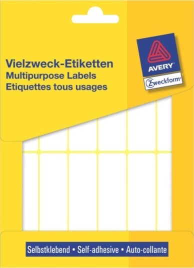 Avery Zweckform   Hvit   19 X 76 Mm 324 EtikettEr Flerbruks Merkelapper