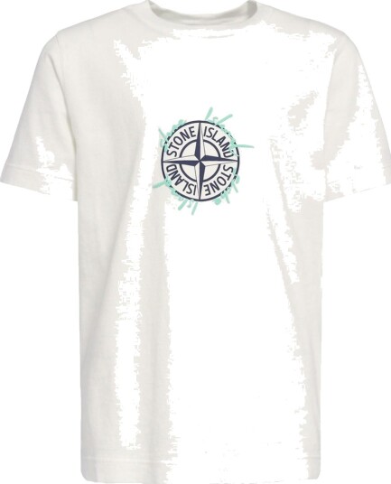 Stone Island T skjorte Hvit m. Trykk Stone Island 10 år 140 T skjorte