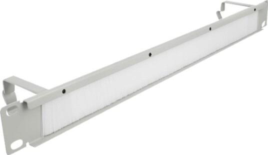 Delock Cable Management Brush Strip With 2 Hooks Styringspanel For Rackkabler Med Børste Grå 1U 19" 66540