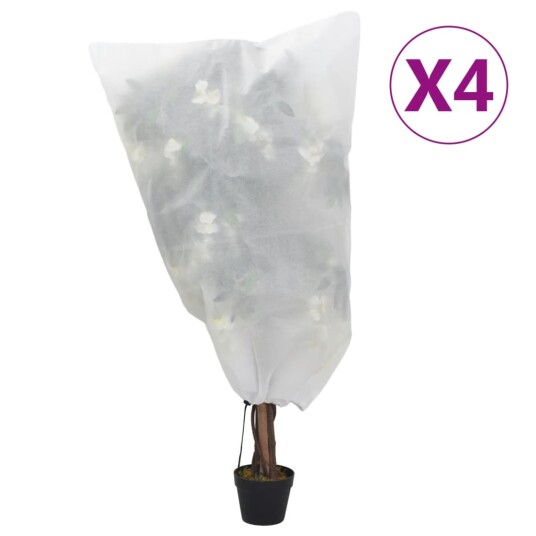 Plantefleecetrekk med snor 4 stk 70 g/m² 0,8x0,8 m Plantefleecetrekk med snor 4 stk 70 g/m² 0,8x0,8 m