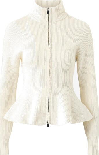 Gina Tricot   Kardigan Shaped knitted zip cardigan   Natur