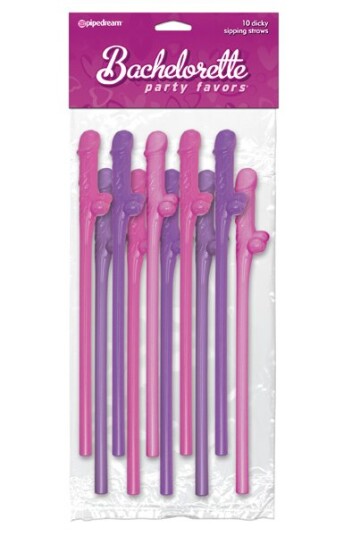 Pipedream Bachelorette Party Favors Dicky Sipping Straws Pin