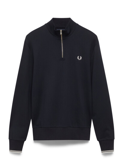 Fred Perry Half Zip Sweatshirt - Blue - XS