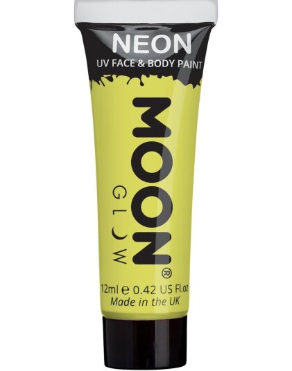 Gul Pastell Neon UV/Blacklight Ansiktog Kroppsmaling 12 ml Gul Pastell Neon UV/Blacklight Ansiktog Kroppsmaling 12 ml