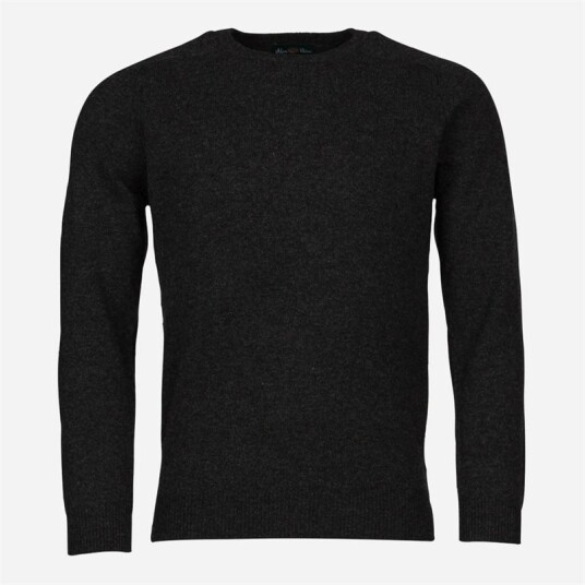 Alan Paine Crew Neck Lambswool - Charcoal Alan Paine Crew Neck Lambswool - Charcoal