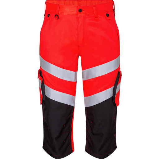 Engel Safety Piratbukse, HiVis kl.1 Mann, Str. 62, Rød/Sort