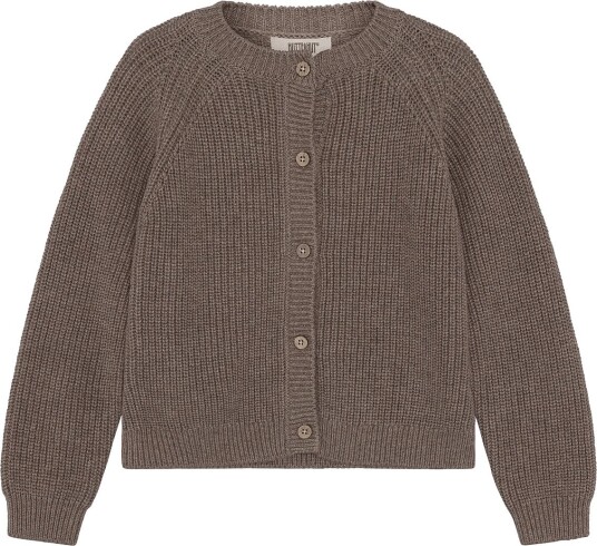 Huttelihut Cardigan Knit W. Wool Brown 128 Huttelihut Cardigan Knit W. Wool Brown 128