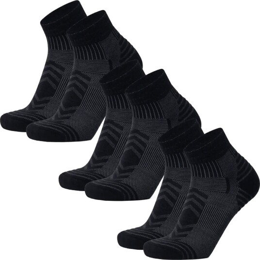 Danish Endurance Light Hiking Low Cut Socks 3 Pack   BLACK   43 47