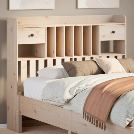 Hodegavl med oppbevaring voksbrun 135 cm heltre furu 8721158371416