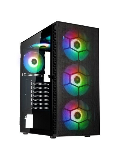 Kolink Observatory HF ARGB Midi Tower Kabinett i Svart med Herdet Glass