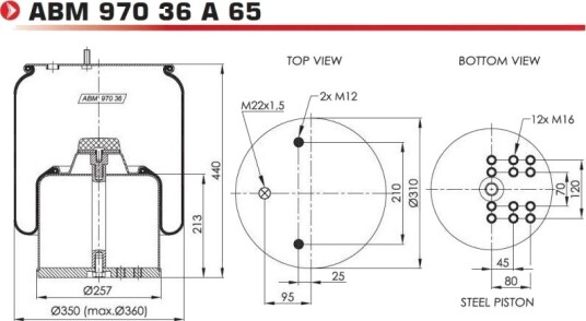 Luftbelg fjæring NEOTEC ABM97036A65