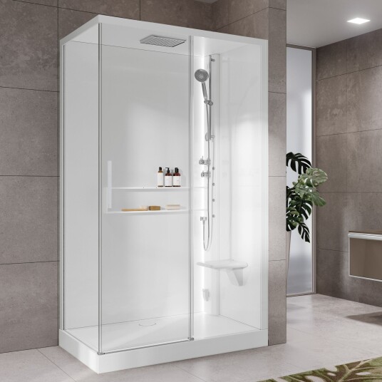 Novellini Glax 2 2.0 2P Steamkabinett 120x90 cm, høyre, Hvit