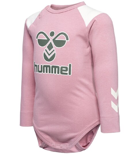 Hummel Body L/æ hmlDevon Zephyr 1 år 80 Langermet Body Hvit Rosa