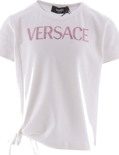 Versace T skjorte Hvit/Rosa m. Rhinestone Versace 6 år 116 T skjorte