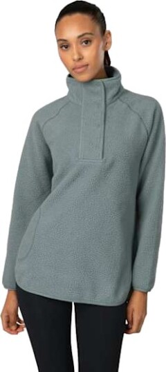 Johaug Women's Fusion Pile Oversized Henley Green/blue M