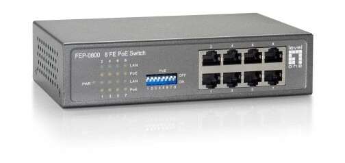Levelone Fep-0800 - Switch - Ikke-Styrt - 8 X 10/100 (Poe) - Stasjonær - Poe (90 W)