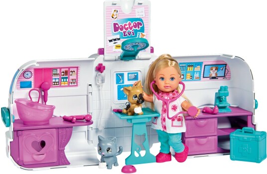 Evi Love Doctor Evi Dyrlege Bil 2-I-1 Med Dukke Evi Love Doctor Evi Dyrlege Bil 2-I-1 Med Dukke