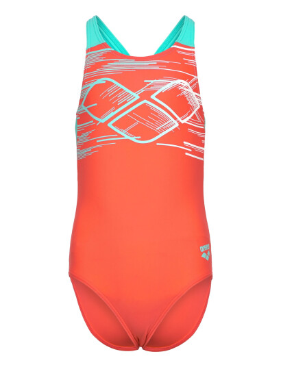 Arena Girl"s Arena Pastime Swimsuit V Back - Coral - 116